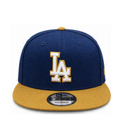 New Era Los Angeles Dodgers Navy/Bronze 9FIFTY Snapback Hat front view