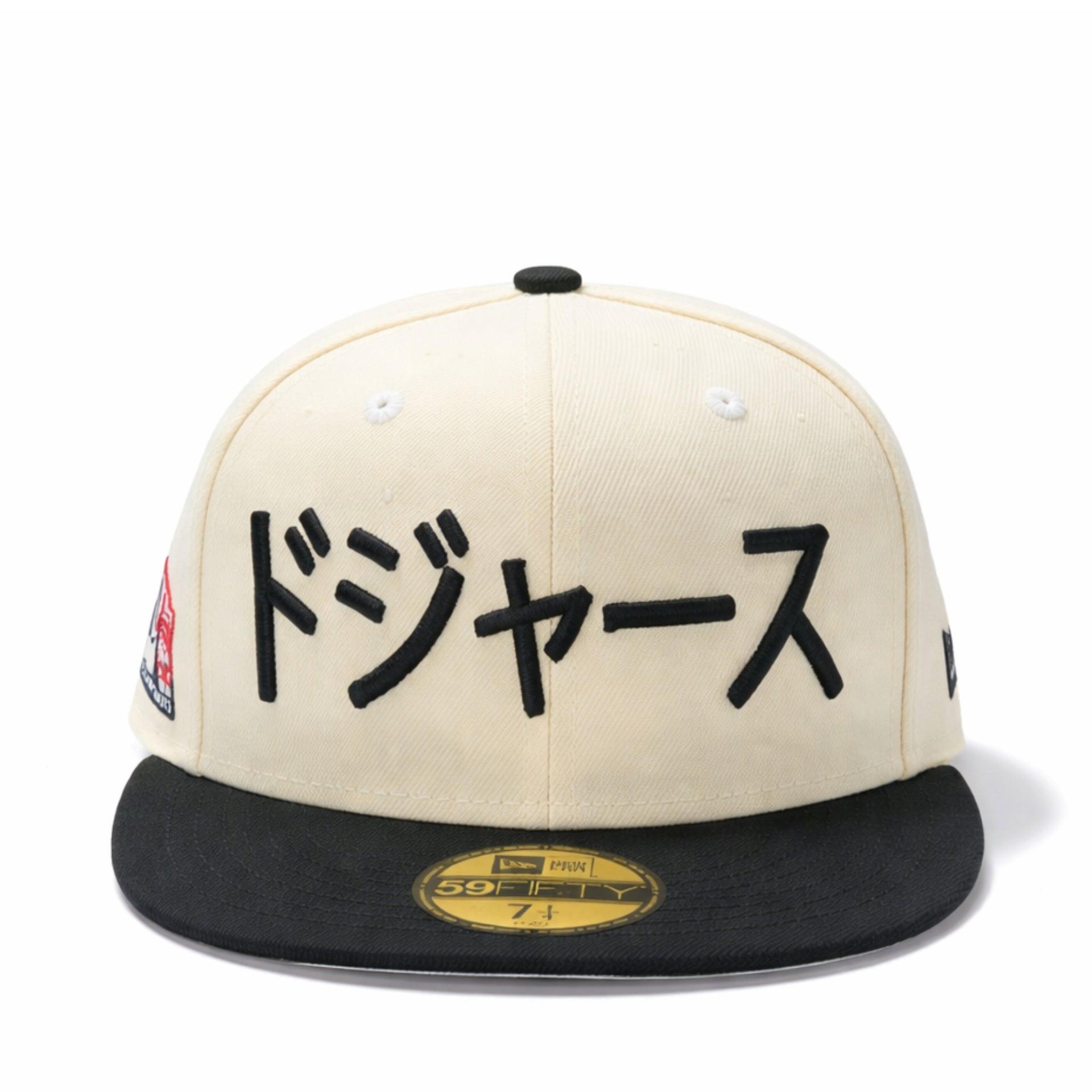 front view of New Era Los Angeles Dodgers Ohtani Kanji Chrome Black 59FIFTY Fitted Hat
