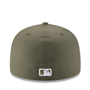 New Era Los Angeles Dodgers olive green white 59fifty fitted hat back view