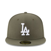 New Era Los Angeles Dodgers Olive Green 59FIFTY Fitted Hat front view