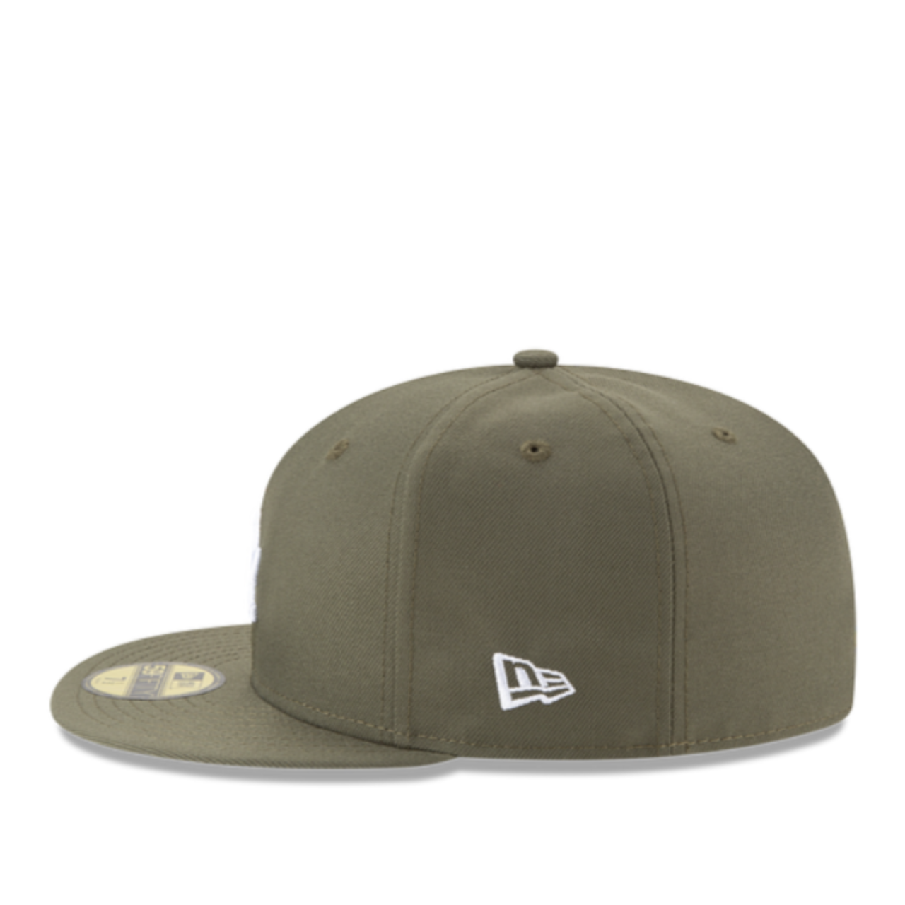 New Era Los Angeles Dodgers olive green white 59fifty fitted hat side