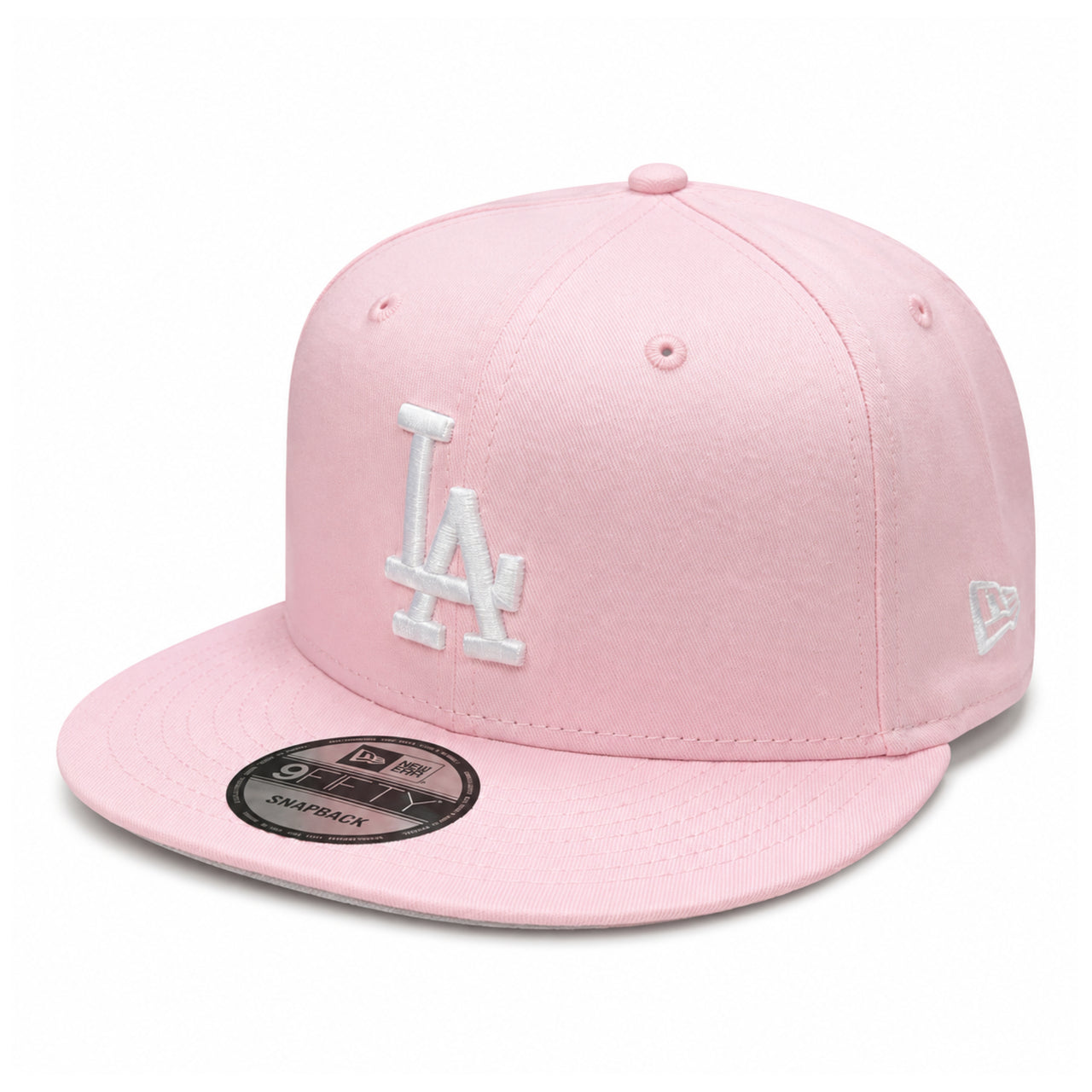 New Era Los Angeles Dodgers Pink 9FIFTY Snapback Hat front angle view