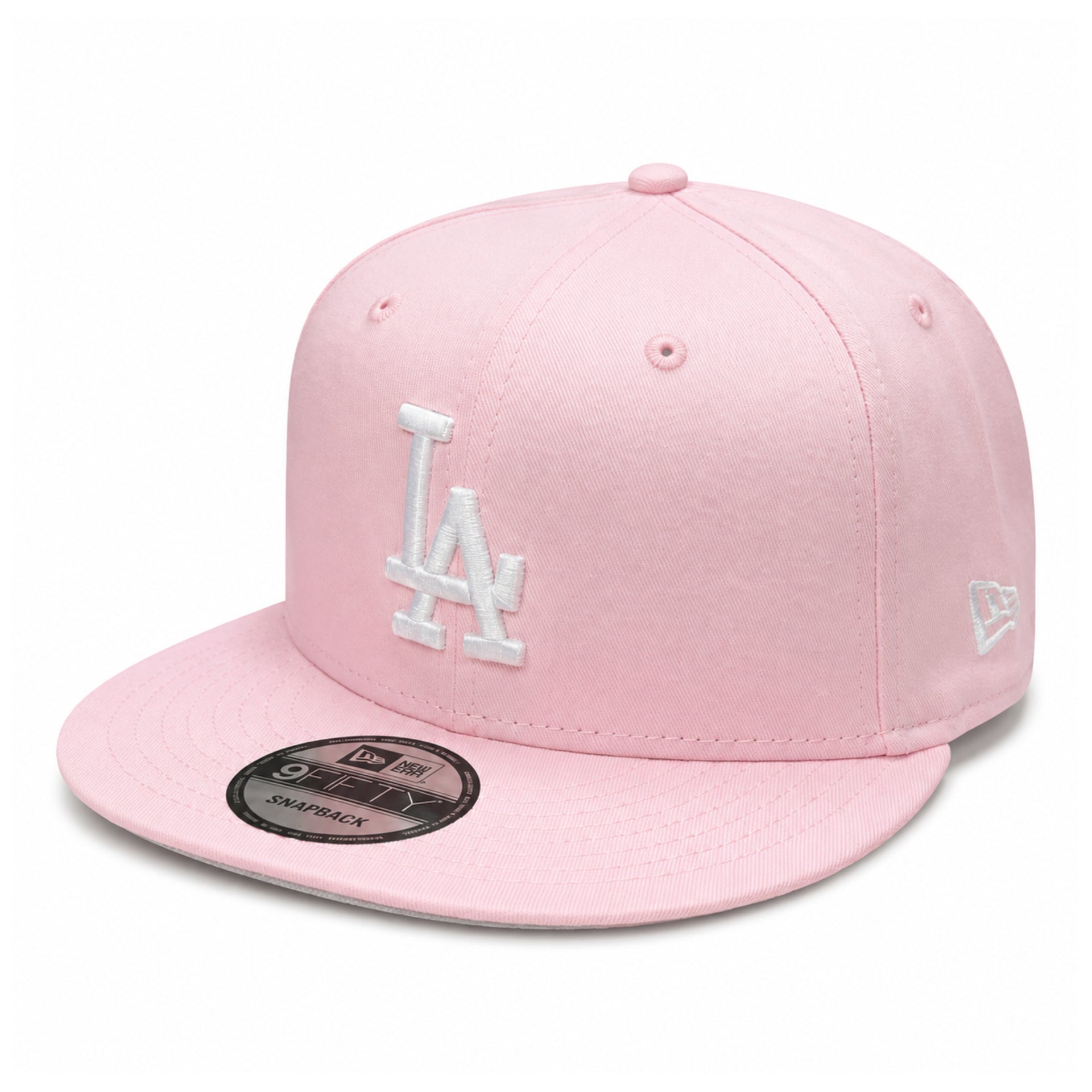 New Era Los Angeles Dodgers Pink 9FIFTY Snapback Hat front angle view