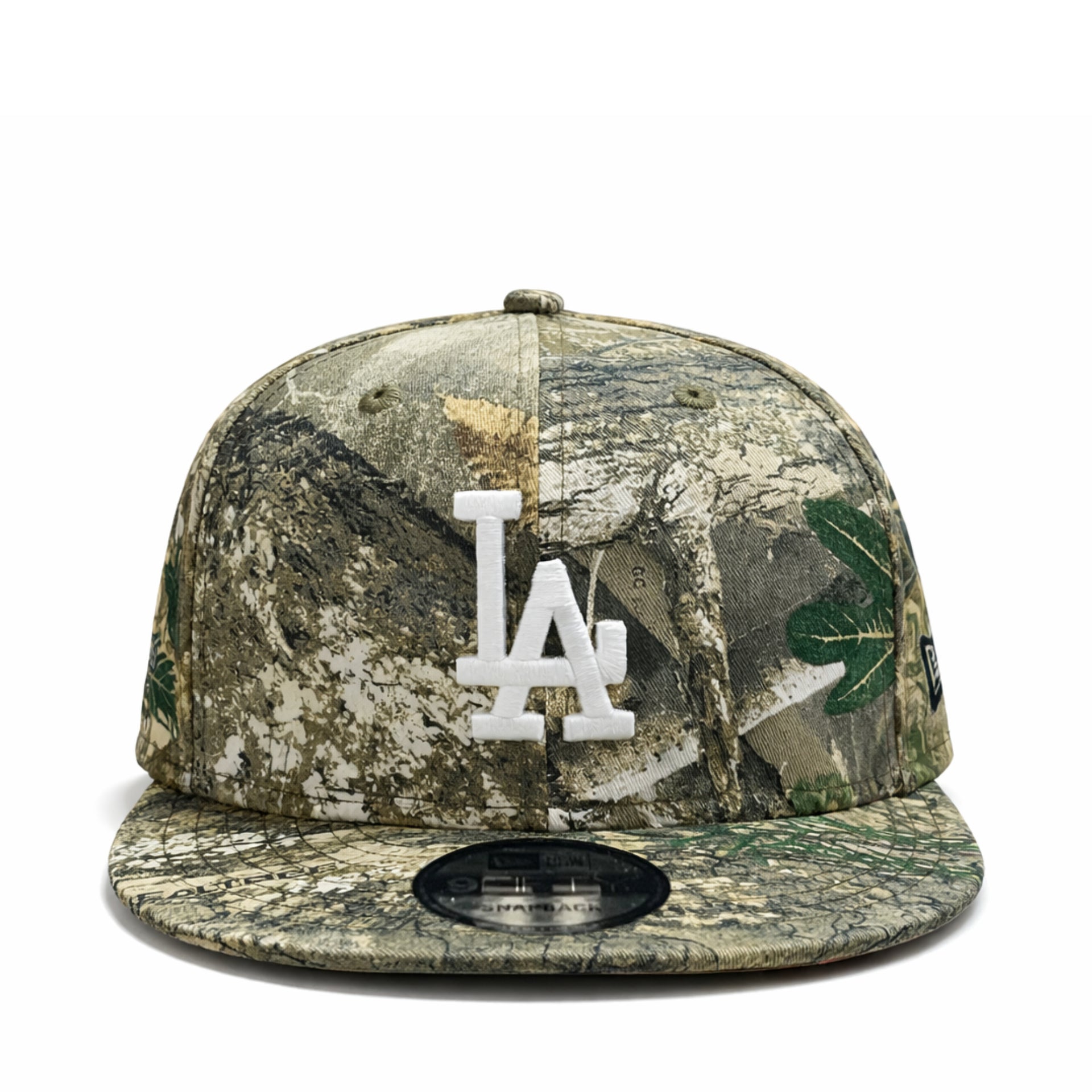 front of New Era Los Angeles Dodgers Real Tree 9FIFTY Fitted Hat
