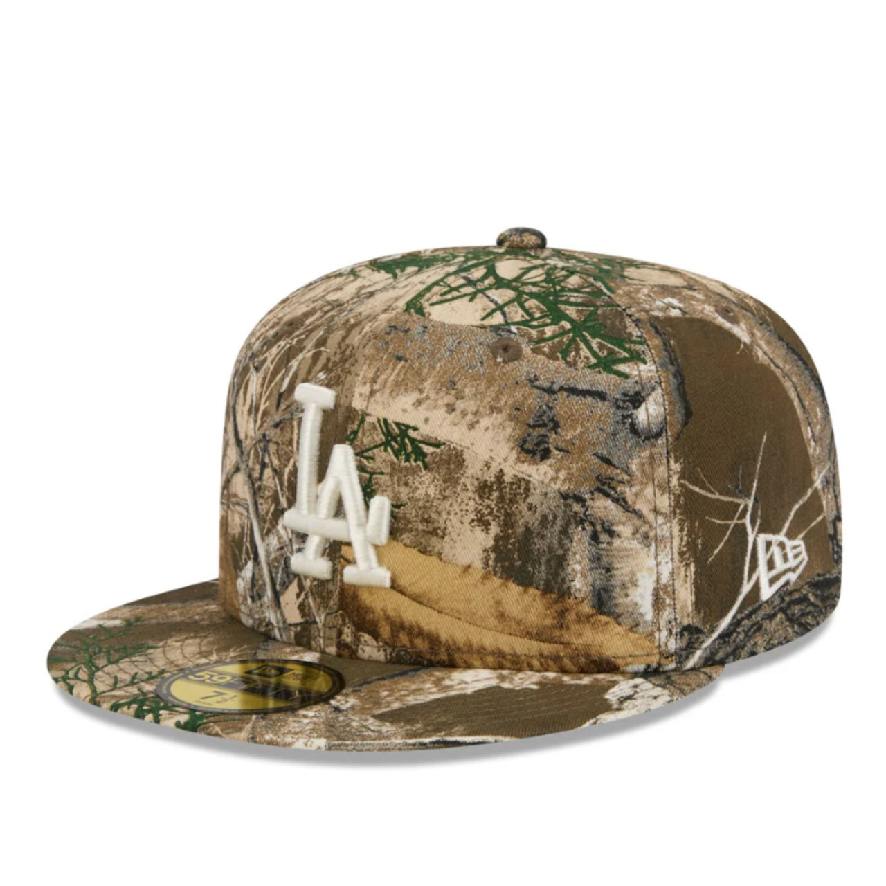 New Era Los Angeles Dodgers Real Tree 59FIFTY Fitted Hat angle view