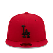 New Era Los Angeles Dodgers Red Black 59FIFTY Fitted Hat front view