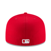 New Era Los Angeles Dodgers red white 59fifty fitted hat back view