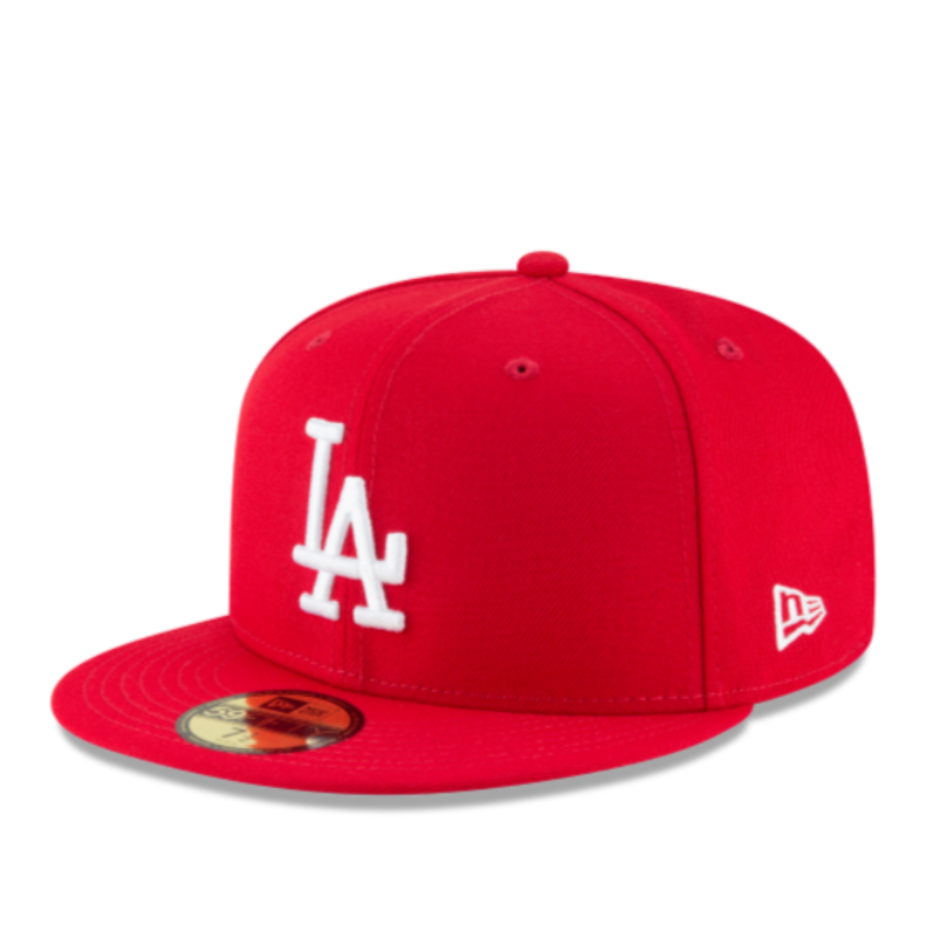 New Era Los Angeles Dodgers red white 59fifty fitted hat front view