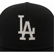 New Era Los Angeles Dodgers Rhinestone Black 59FIFTY Fitted Hat logo view