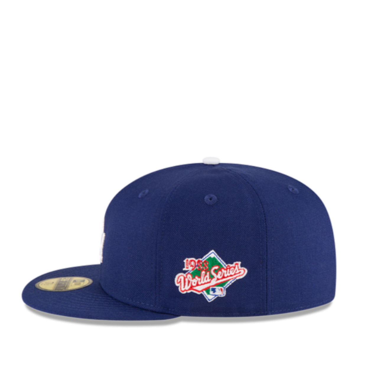 New Era Los Angeles Dodgers royal blue white logo 1988 world series 59fifty fitted hat side view