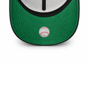 New Era Los Angeles Dodgers Script Logo 9FORTY A-Frame Snapback - Black/White under visor view