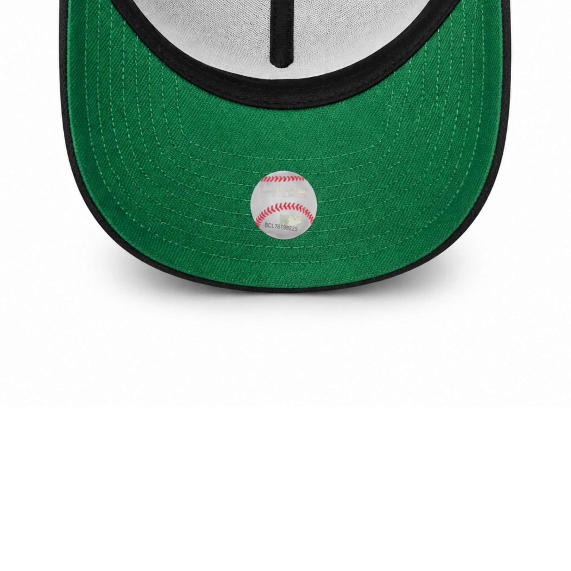 New Era Los Angeles Dodgers Script Logo 9FORTY A-Frame Snapback - Black/White under visor view
