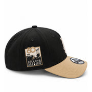 New Era Los Angeles Dodgers Stadium Black/Khaki 9FORTY A-Frame Snapback side patch view
