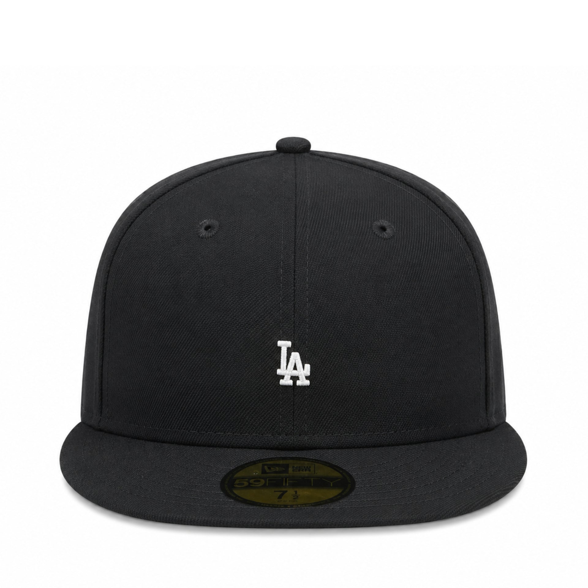 Black baseball cap with LA logo on a white background