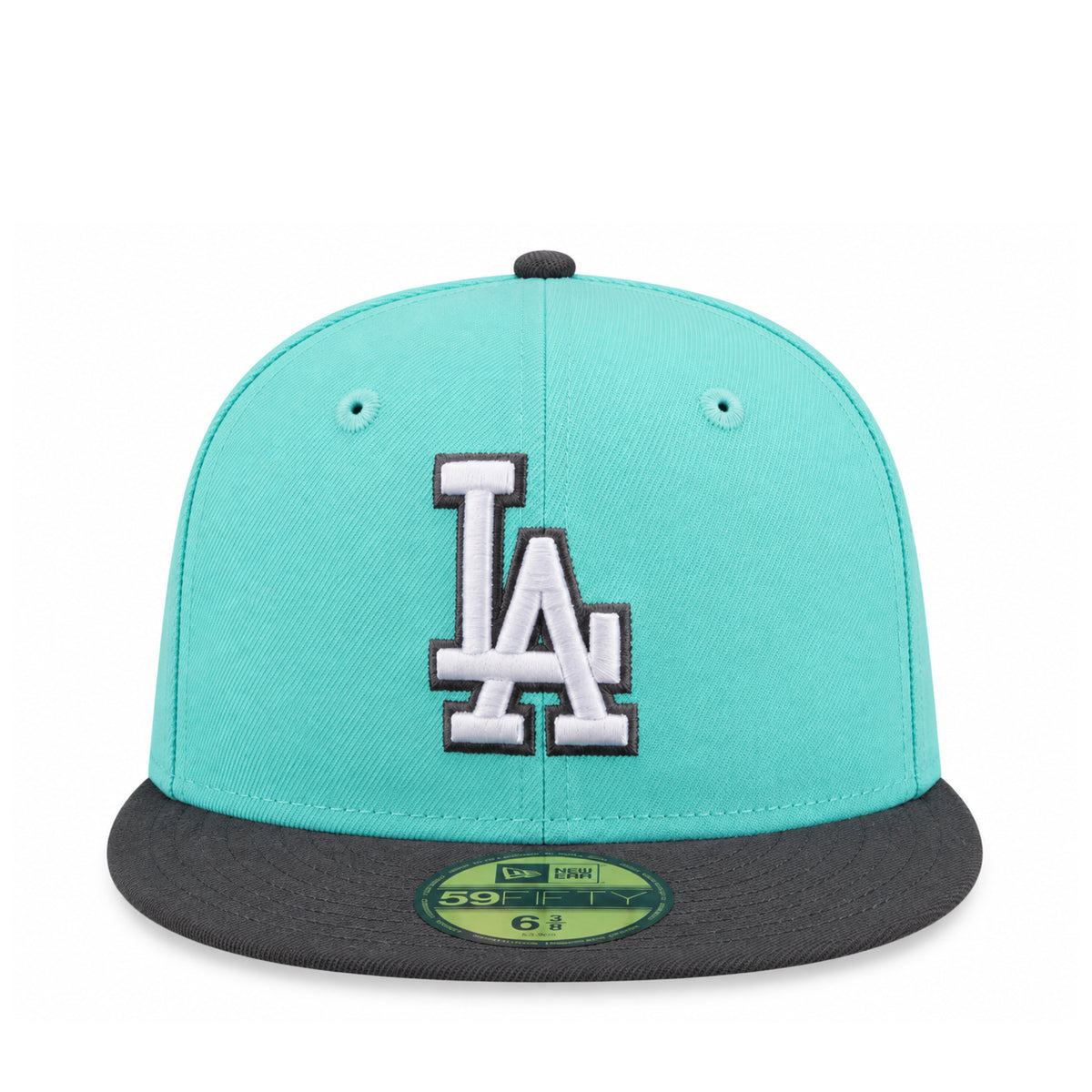 New Era Los Angeles Dodgers Turquoise/Charcoal 59FIFTY Fitted Hat front view