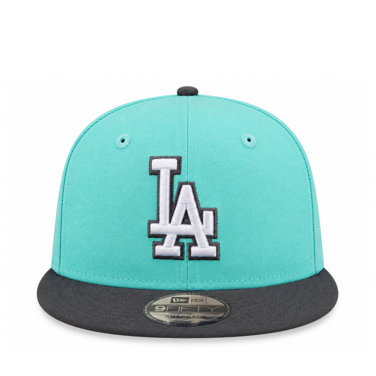 New Era Los Angeles Dodgers Turquoise/Charcoal 9FIFTY Snapback Hat front view
