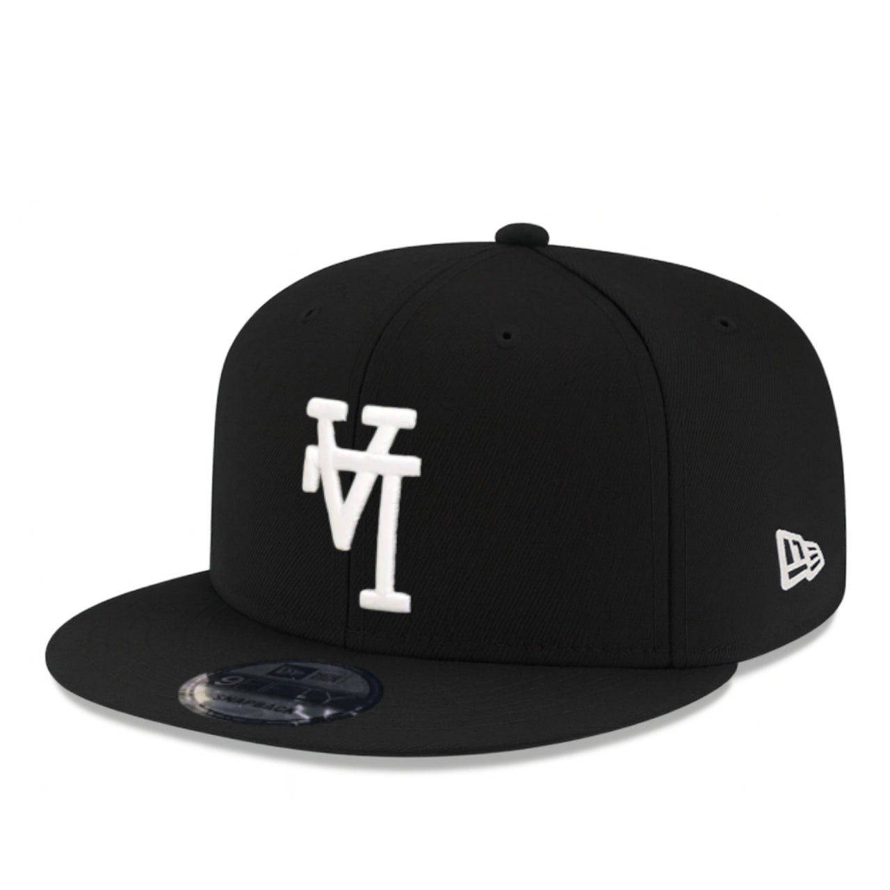 New Era Los Angeles Dodgers Upside Down Black 9FIFTY Snapback Hat Front  Angle View