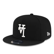 New Era Los Angeles Dodgers Upside Down Black 9FIFTY Snapback Hat Front  Angle View
