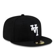 New Era Los Angeles Dodgers Upside Down Black White 59FIFTY Fitted Hat front right view