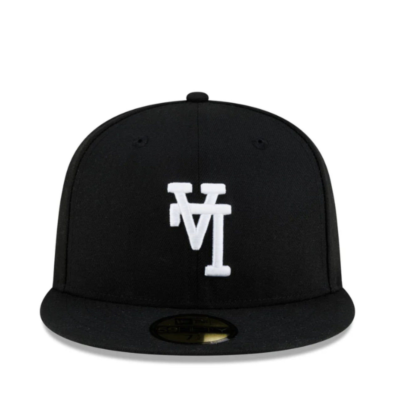 New Era Los Angeles Dodgers Upside Down Black White 59FIFTY Fitted Hat front view
