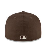 New Era Los Angeles Dodgers walnut brown white logo 59fifty fitted hat back view