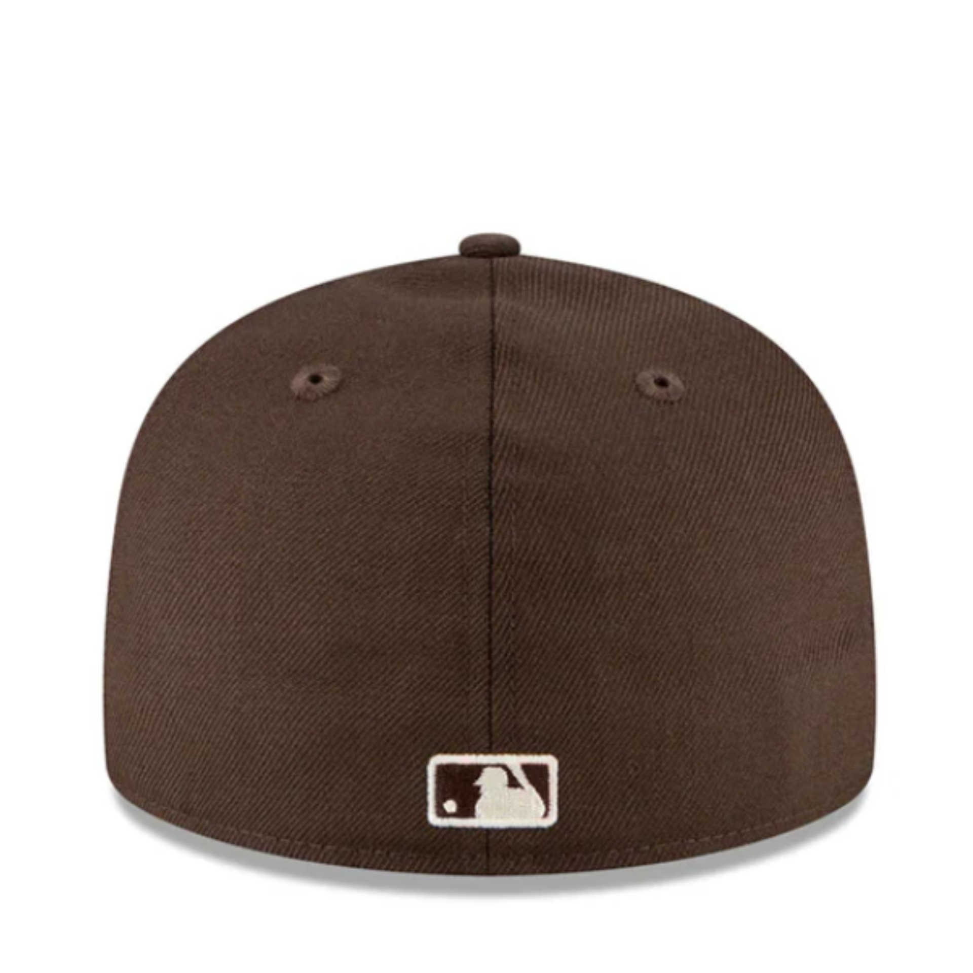 New Era Los Angeles Dodgers walnut brown white logo 59fifty fitted hat back view