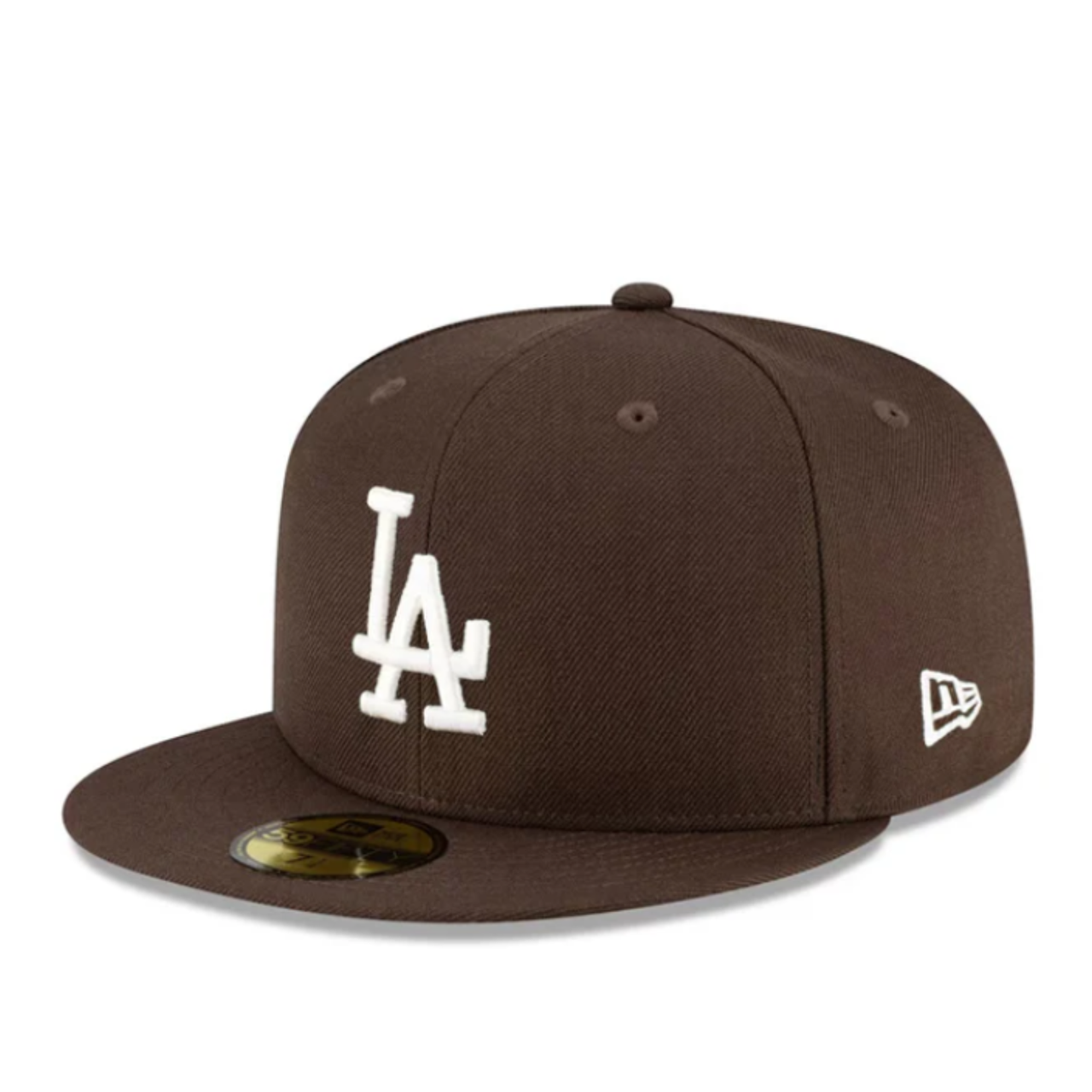 New Era Los Angeles Dodgers walnut brown white logo 59fifty fitted hat front view