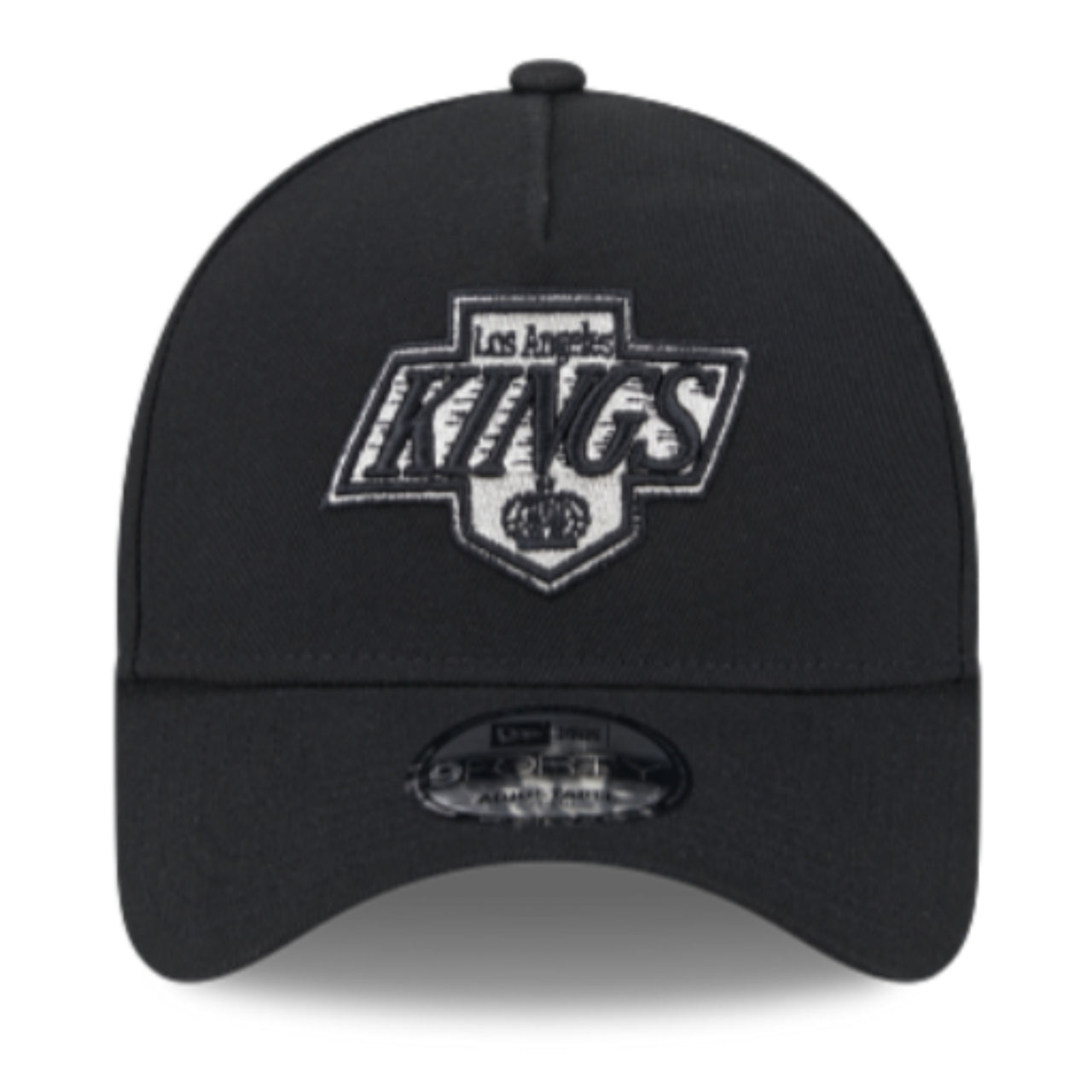 New Era Los Angeles Kings Black A-Frame 9FORTY Snapback Hat front view