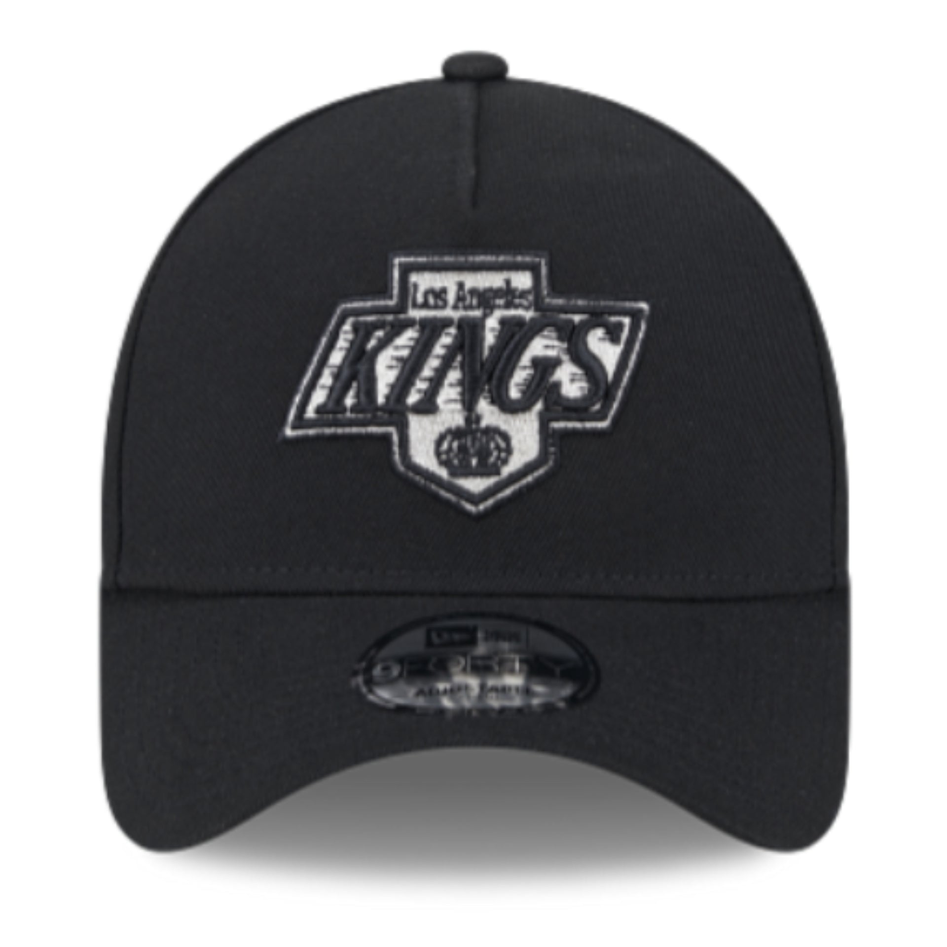 New Era Los Angeles Kings Black A-Frame 9FORTY Snapback Hat front view