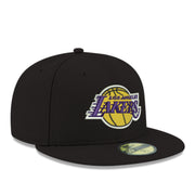 New Era Los Angeles Lakers Basic Black 59FIFTY Fitted Hat front right view