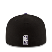 Back View of New Era Los Angeles Lakers Black Purple 2 Tone 59Fifty Fitted Hat