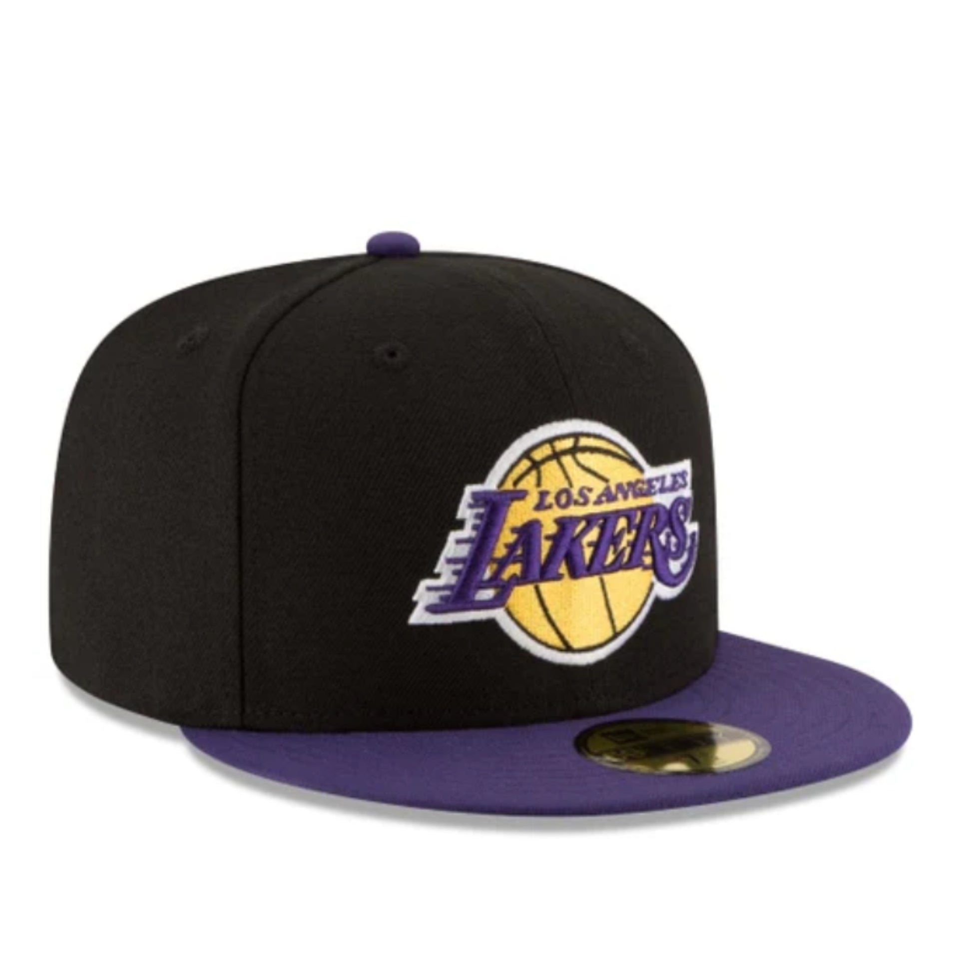 New Era Los Angeles Lakers Black/Purple 59FIFTY Fitted Hat front right view