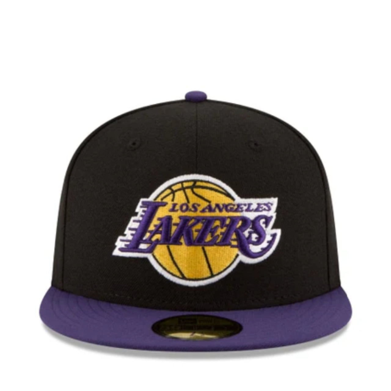 New Era Los Angeles Lakers Black/Purple 59FIFTY Fitted Hat front view