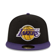 New Era Los Angeles Lakers Black/Purple 59FIFTY Fitted Hat front view