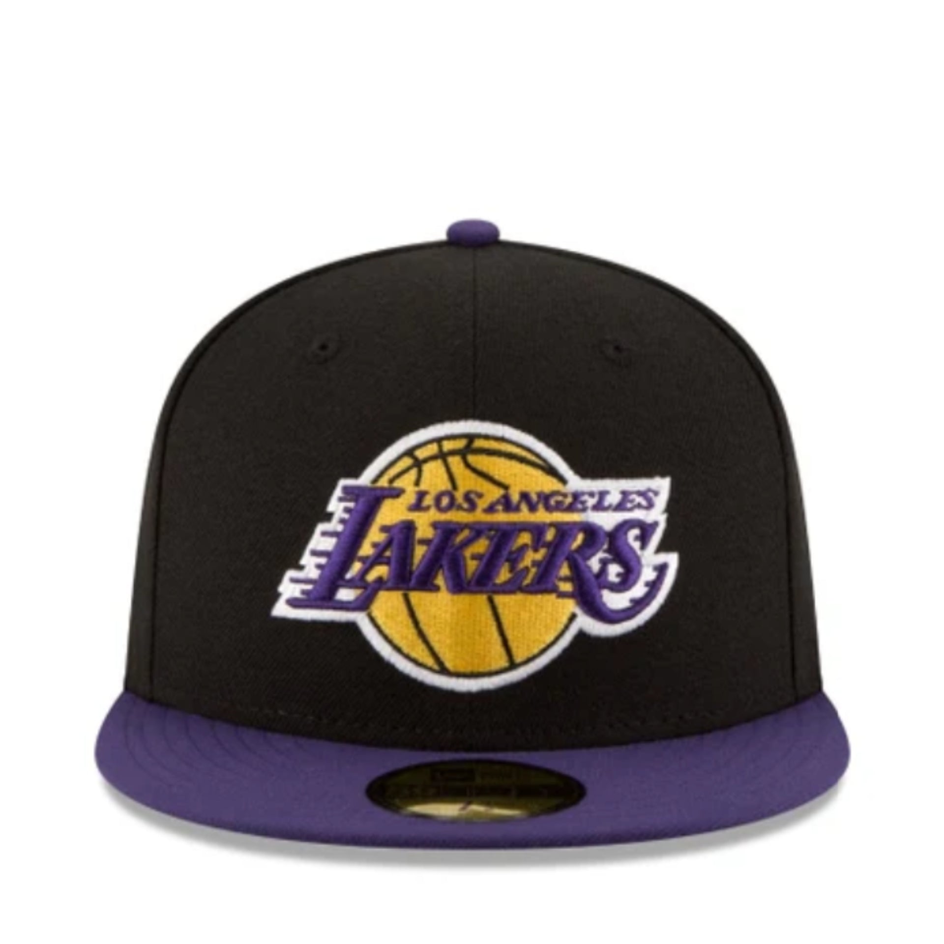 New Era Los Angeles Lakers Black/Purple 59FIFTY Fitted Hat front view