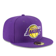 New Era Los Angeles Lakers Team Color Purple 59FIFTY Fitted Hat front right view