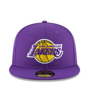 New Era Los Angeles Lakers Team Color Purple 59FIFTY Fitted Hat front view