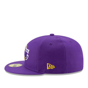 New Era Los Angeles Lakers Team Color Purple 59FIFTY Fitted Hat left side view
