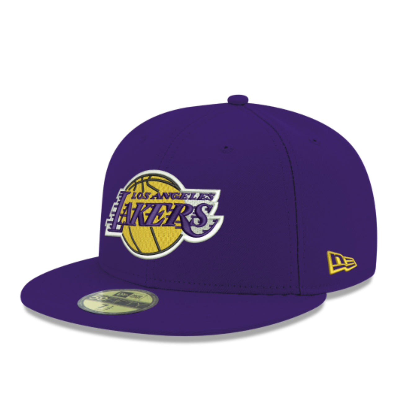 New Era NBA Los Angeles Lakers Basic Purple 59FIFTY Fitted Hat front side view