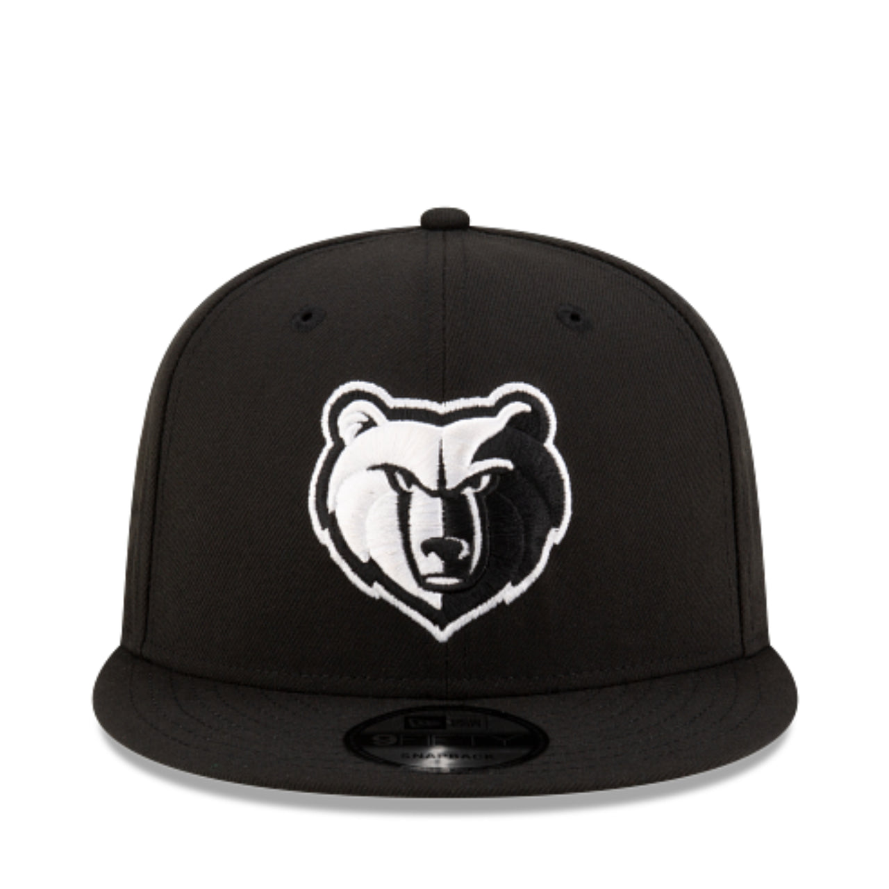 New Era NBA Memphis Grizzlies Bear Black White 9Fifty Snapback Hat front view