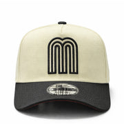 front of Mexico Baseball Chrome Black 9Forty A-Frame Snapback Hat