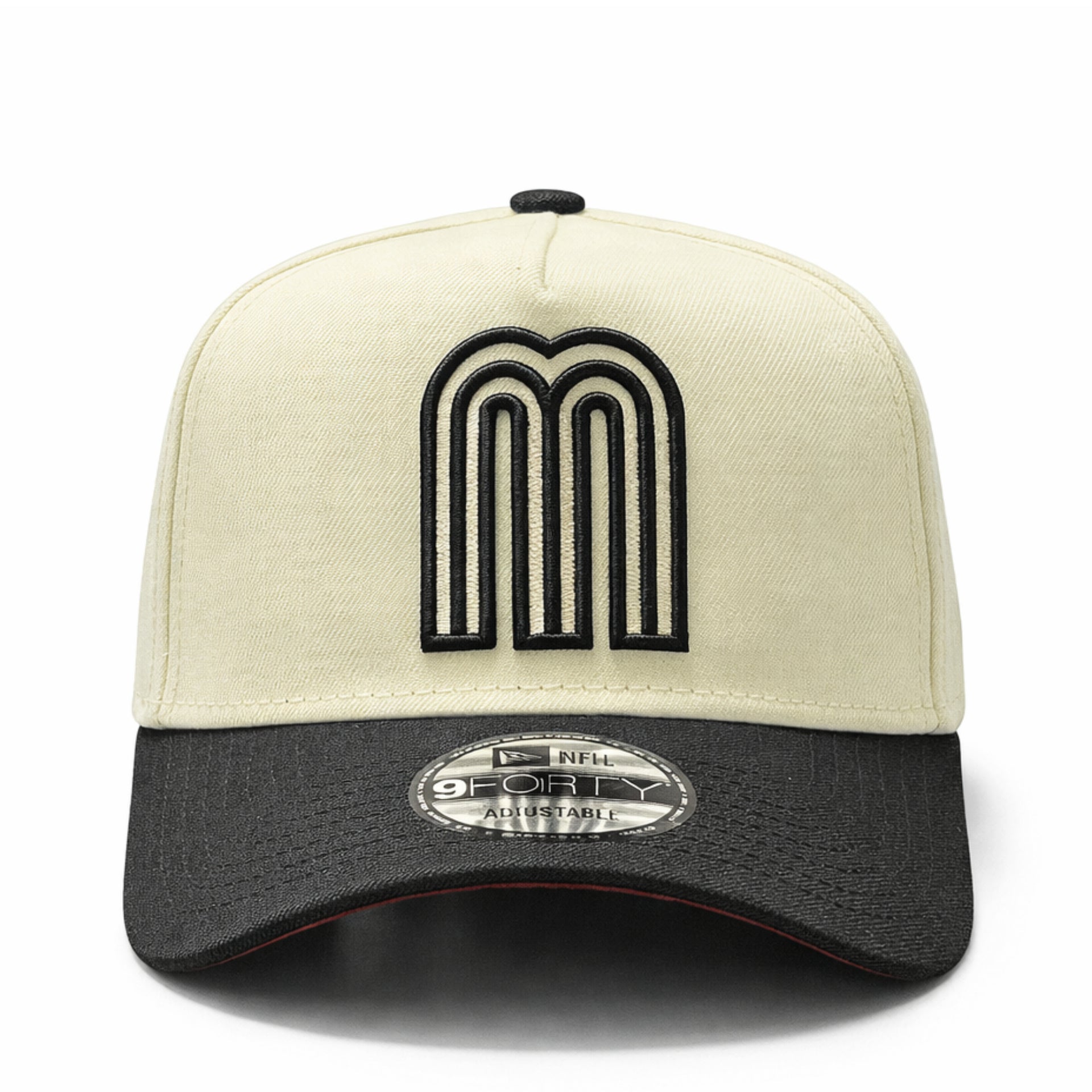 front of Mexico Baseball Chrome Black 9Forty A-Frame Snapback Hat