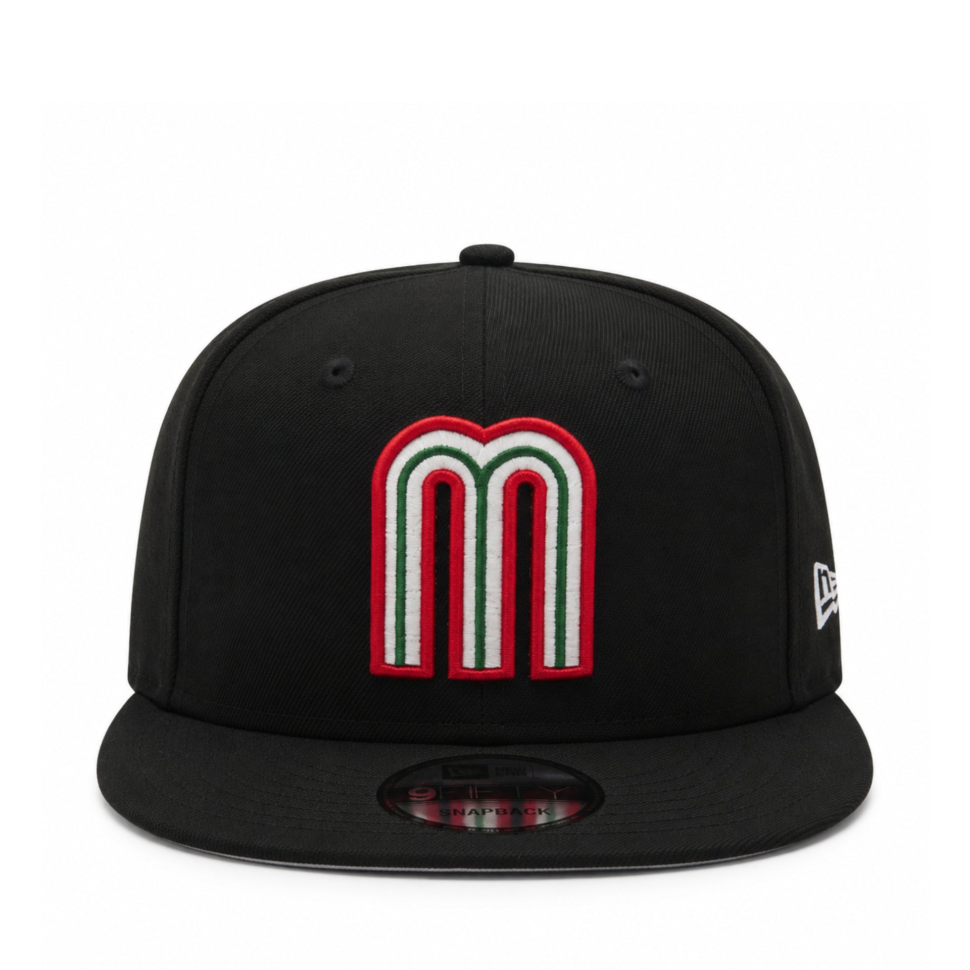 New Era Mexico Baseball Black 9FIFTY Snapback hat  front view