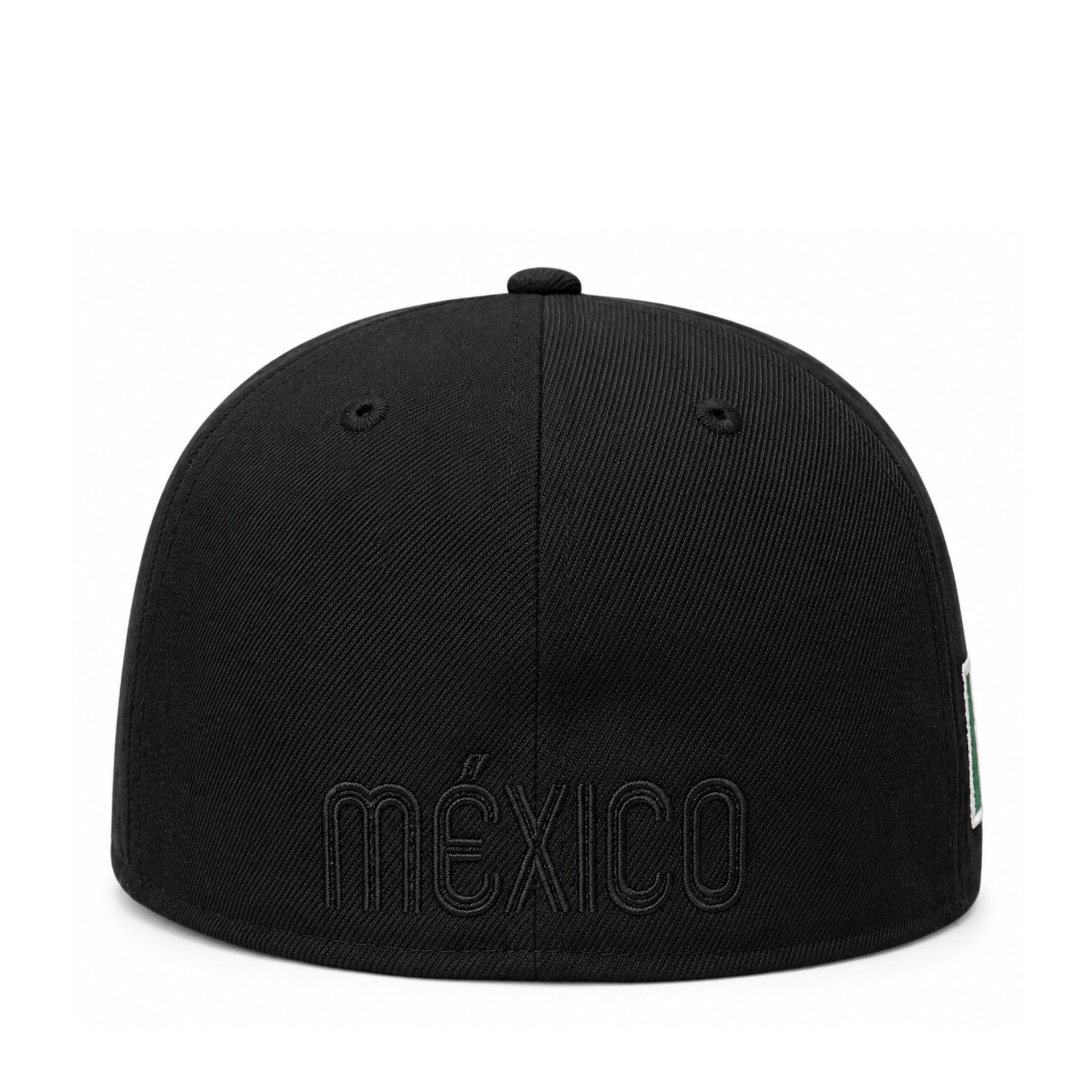 New Era Mexico Baseball Flag Black on Black 59FIFTY Fitted Hat back view