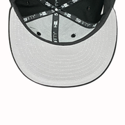 New Era Mexico Baseball Flag Black on Black 59FIFTY Fitted Hat under visor view