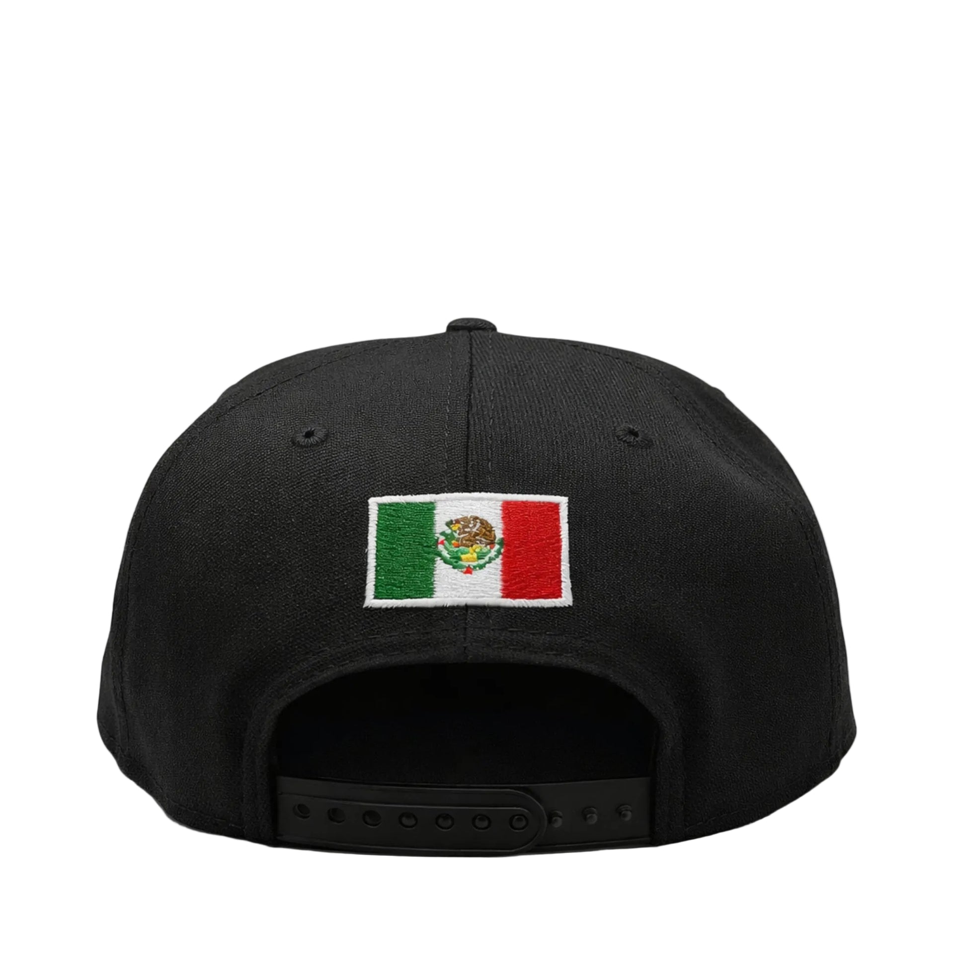 New Era Mexico Baseball Black on Black 9Fifty Snapback Cap back view