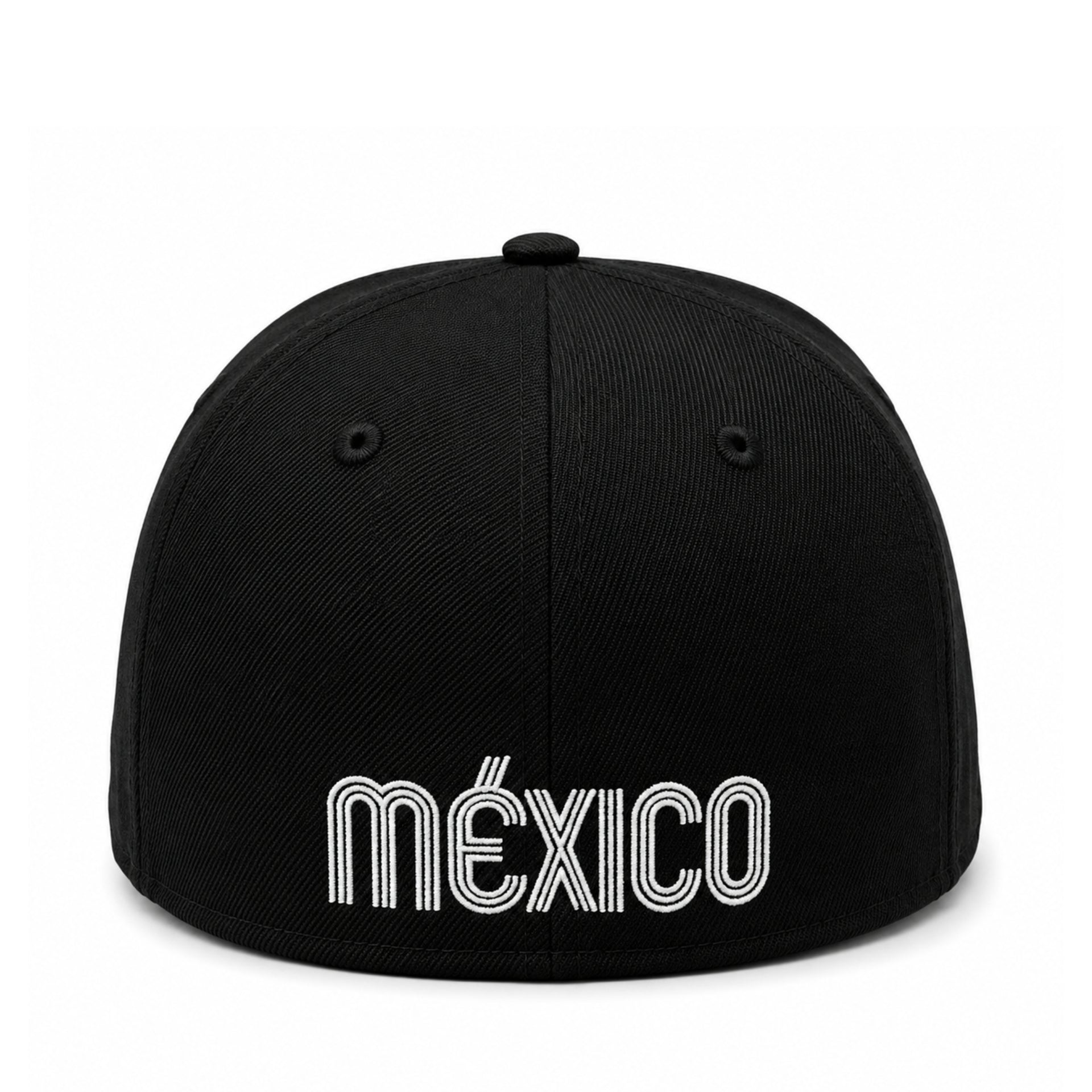 New Era Mexico Baseball Black White 59FIFTY Fitted Hat back view