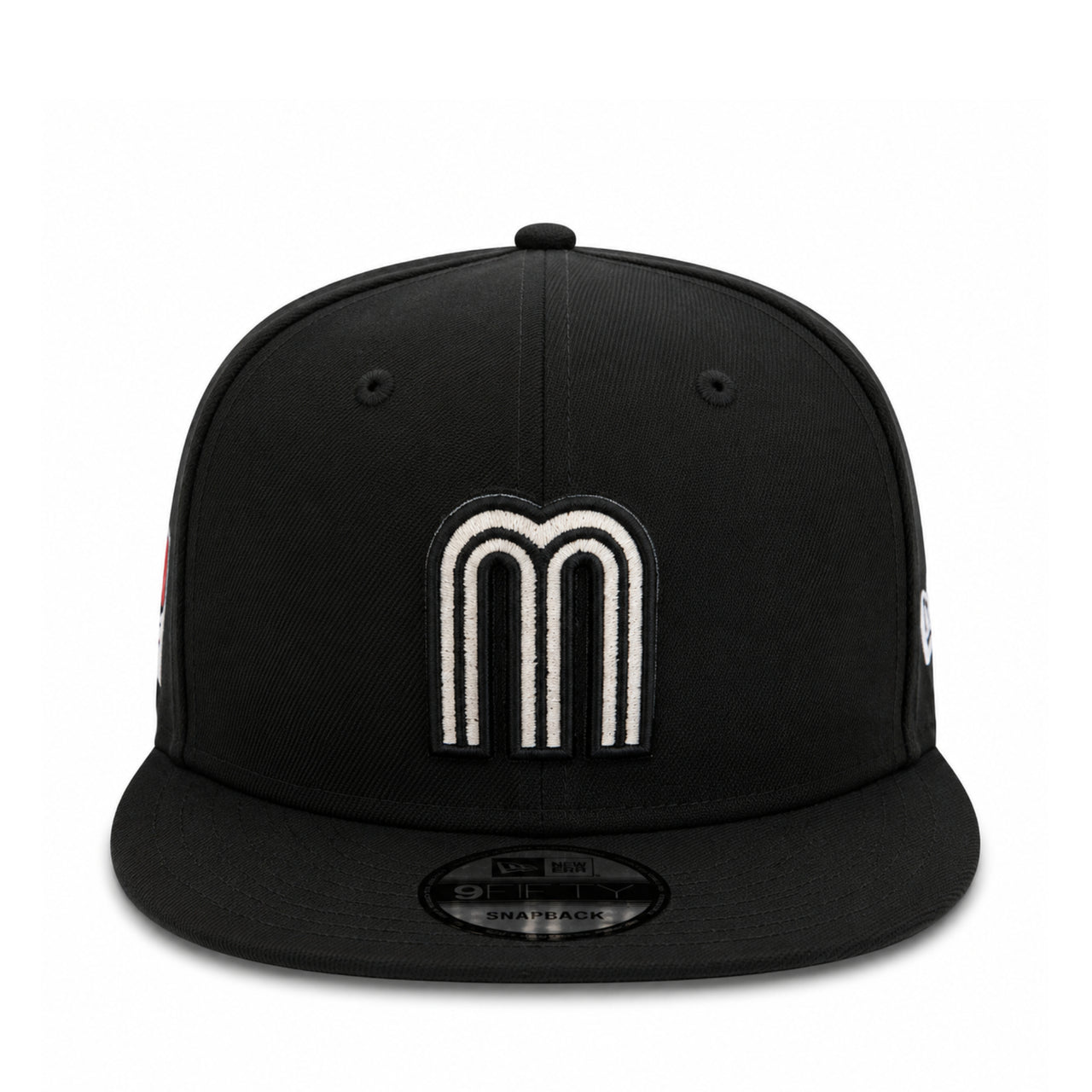 New Era Mexico Baseball Black White 9FIFTY Snapback Hat front view