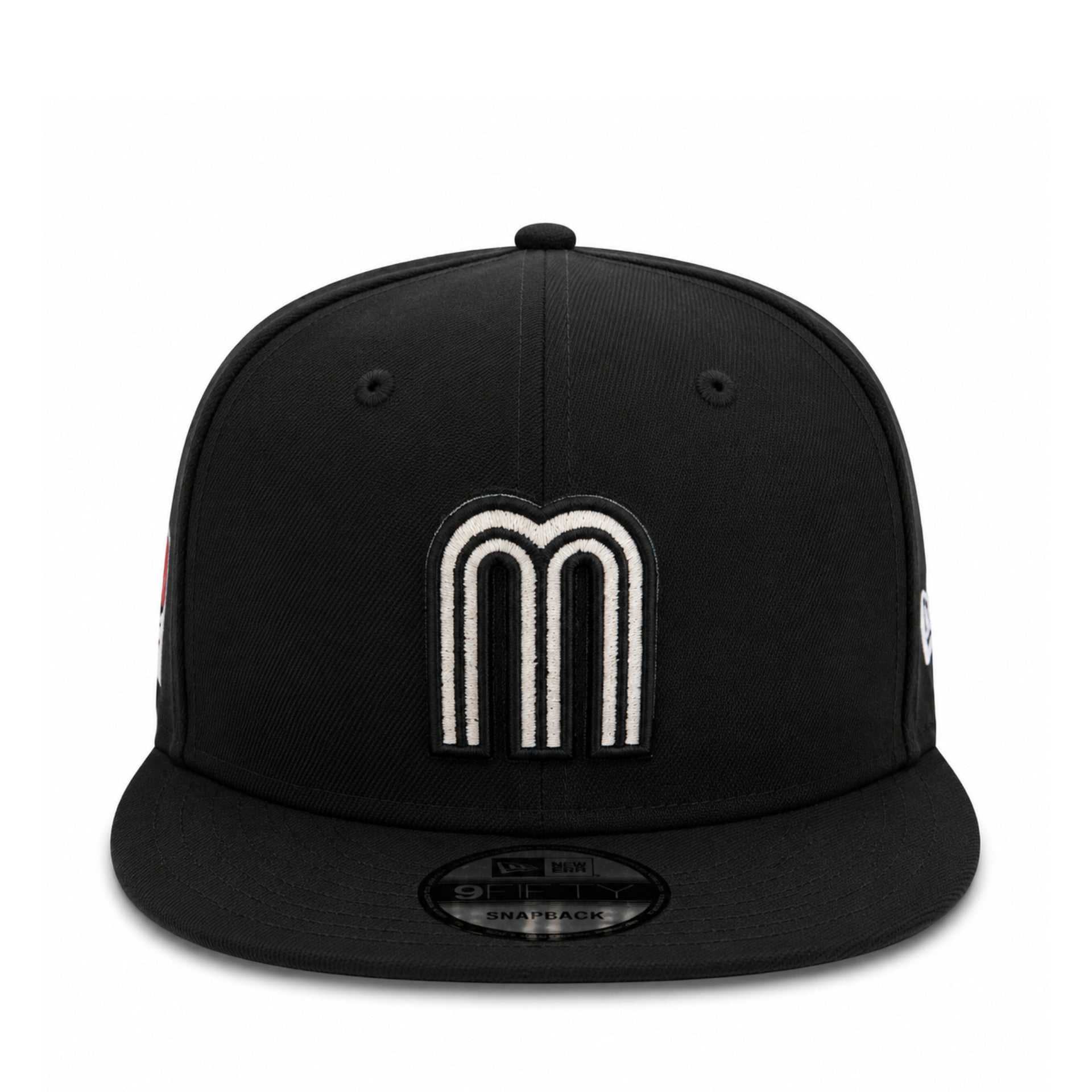 New Era Mexico Baseball Black White 9FIFTY Snapback Hat front view