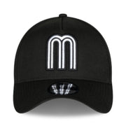 New Era Mexico Baseball Black White 9Forty A-Frame Snapback Hat front view